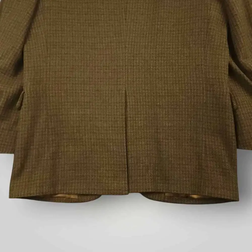 Vtg 80s Ivy Style Micro Houndstooth Mens Tweed Jacket 42L Wool Casual Sport Coat